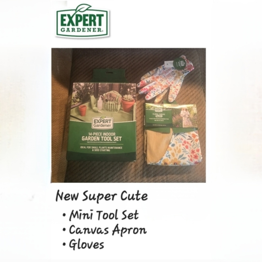 Expert Gardener Indoor Tool Set with Apron and Gloves